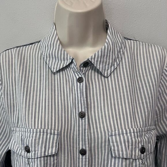 Free People Striped Floral Button Down Top Size Small - Picture 3 of 7
